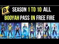 SEASON 1 TO 10 ALL BOOYAH PASS IN FREE FIRE | FREE FIRE ALL BOOYAH PASS