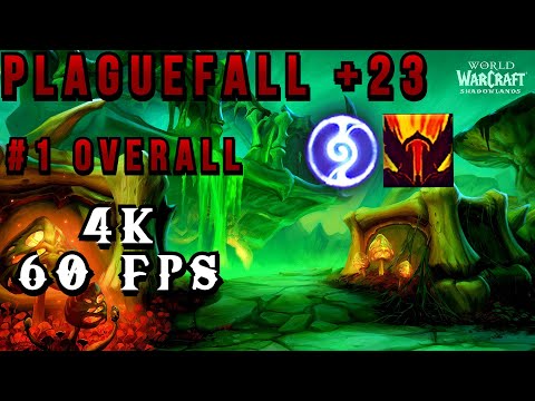 NIGHT FAE FURY WARRIOR M+ 23 Plaguefall (Fortified, Bursting, Storming) - WoW Shadowlands 9.1
