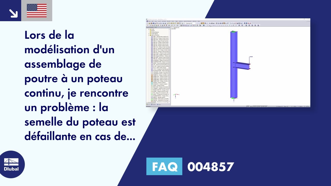 [EN] FAQ 004857 | Lors de la modélisation d&#39;un assemblage de poutre à un poteau continu, je ...