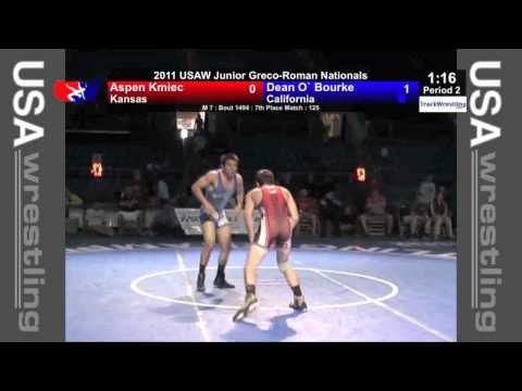 Junior Greco 7th 125 - Dean O'Bourke (CA) vs. Aspen Kmiec (KS)