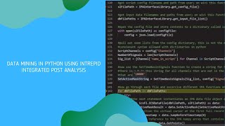 Data Mining in Python Using Intrepid Control Systems Integrated Post Analysis