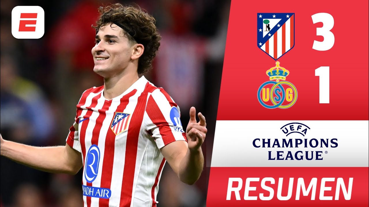 ATLÉTICO DE MADRID GANÓ vs UNION SAINT-GILLOISE. GOL de JULIÁN ÁLVAREZ | Resumen | Champions League