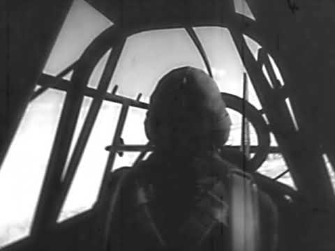 JU87 Stuka dive bombing on a target in Poland winter