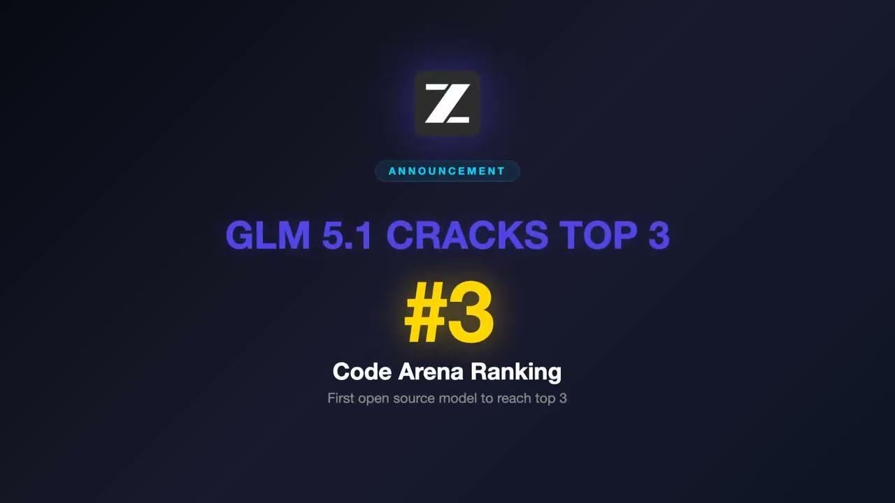 GLM-5.1 Cracks Top 3 in Code Arena — Open Source Just Made History