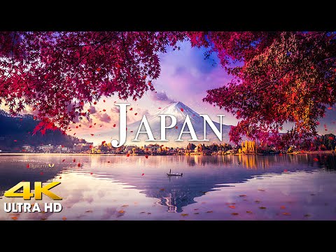 FLYING OVER JAPAN (4K UHD) - Amazing Beautiful Nature Scenery with Relaxing Music for Stress Relief