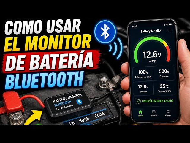 Vídeo relacionado con Bluetooth 4.0 Monitor de batería probador de batería inalámbrica, cargador de automóviles activado y Monitor del sistema de alarma 12V sistema solar analizador de batería digital marina