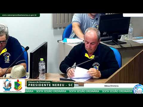 Sexta Sessão Ordinária de 2026 da Câmara De Vereadores Do Município De Presidente Nereu.