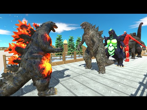 Godzilla Burning Pyramid Death Run - Animal Revolt Battle Simulator