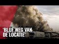 Grote brand in de stad: rook in de wijde omgeving te zien