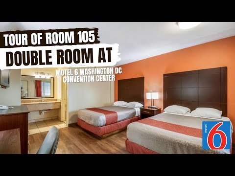 Tour of ROOM 105 - DOUBLE ROOM at MOTEL 6 WASHINGTON DC Convention Center