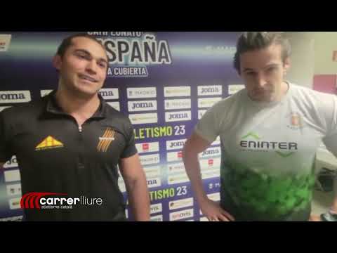 Aaron SOLA (AA CAtalunya) 7è am 16,64 i Jose Javier Ortega (Cornellà At), 9è amb 15,78 al Pes