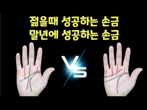 젊을 때 성공해 돈을 많이 버는 손금 vs 말년에 성공해 돈을 많이 버는 손금 (CC자막)