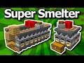 How To Build A Super Smelter In Minecraft Large Auto Smelter Tutorial Micro Smelter