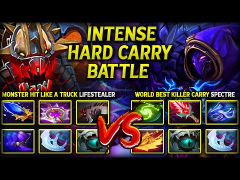 INTENSE HARD CARRY BATTLE | MONSTER HIT LIKE A TRUCK LIFESTEALER VS. WORLD BEST KILLER SPECTRE DOTA2