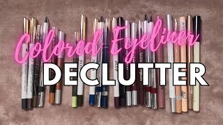 MAKEUP DECLUTTER 2024! \ Episode 15: Colored Eyeliner \ Speed Reviews &amp; a Brutal Declutter