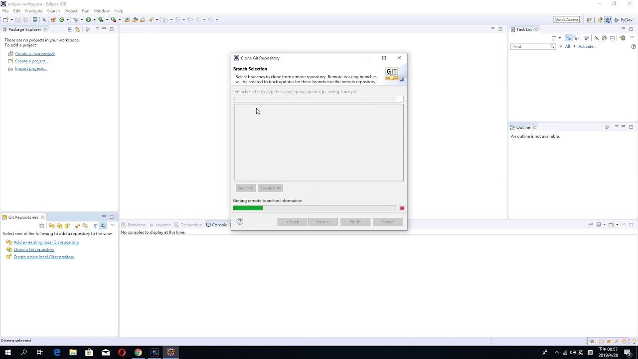 How to  import a project from Git or Github in eclipse  (Springboot)