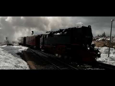 Harz Wintertraum! HSB Dampflok Nr 99 7237 auf dem Brocken & in Schierke Bf am 3.4.2022