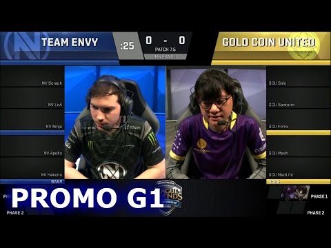 Team EnVyUs vs Gold Coin United | Game 1 Promotion / Relegation S7 NA LCS Summer 2017 | NV vs GCU G1