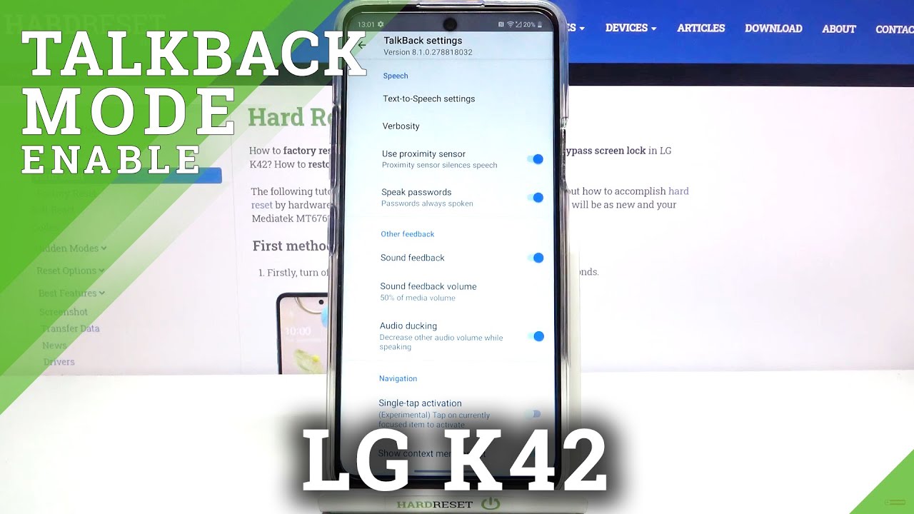 How to Activate TalkBack Feature in LG K42 – Turn On/Off TalkBack