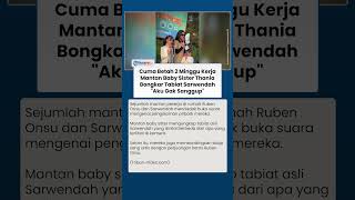 Mantan Baby Sitter Thania Ungkap Alasan cuma Bertahan 2 Minggu, Sikap Sarwendah Disorot