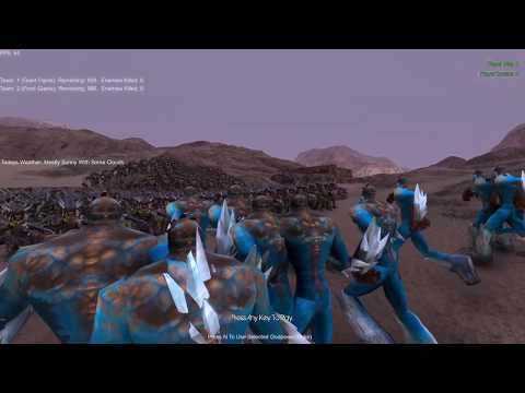 1,000 Giant Ogres (Hold Position) vs 1,000 Frost Giants (Attack)