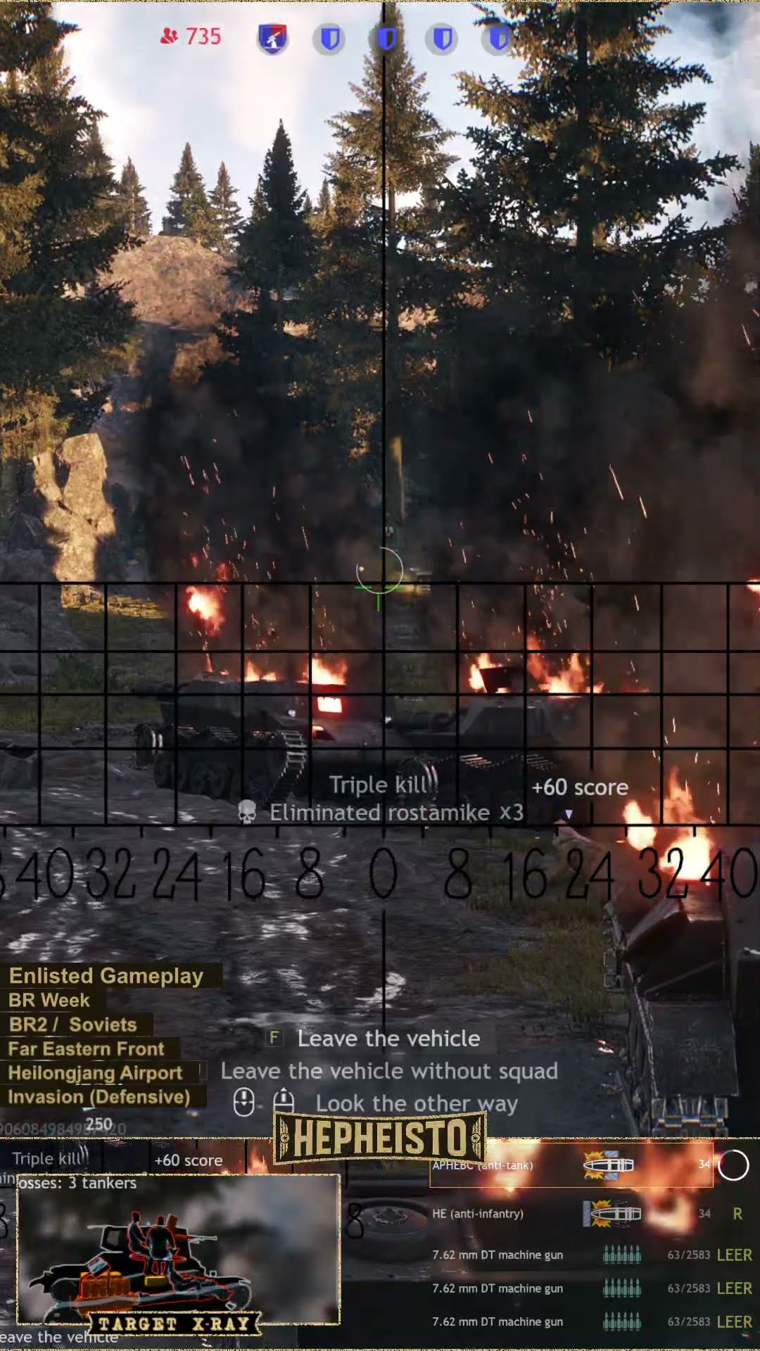 Tanker eliminatesTank Ta-Se with 76mm Cannon