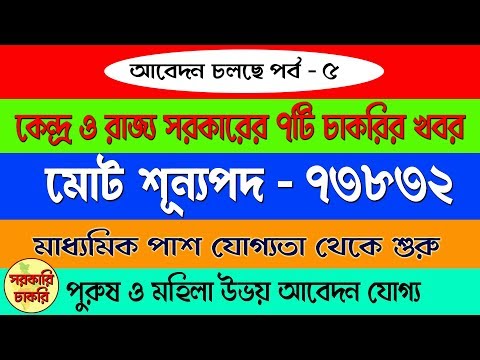 73832 posts of recruitment central and state government in Bangla [Apply now - 5] Video