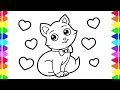How To Draw Cute Cat very easy for kids and toddlers ||Learn cat drawing