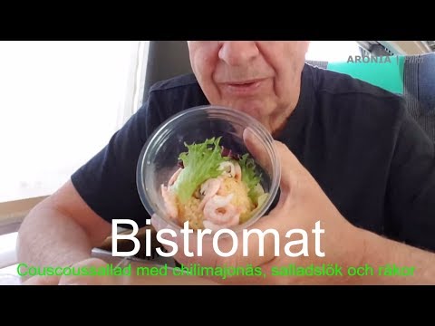 2018-05-21 VI TESTAR BISTROMAT Liten couscoussallad med chilimajonäs, salladslök och räkor