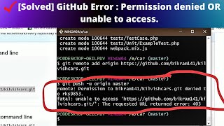 [Solved] GitHub Error : Permission denied OR unable to access.