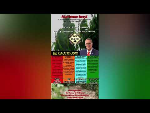 Hurricane Preparedness Message from Dr Kenny Anthony