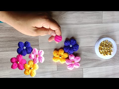 Amazing Flower Making Idea Using Finger | Hand Embroidery Design Trick
