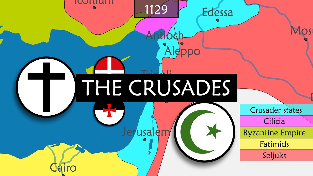 The History of the Crusades - Summary on a map