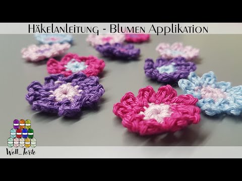 Häkelanleitung - Blumen applikation