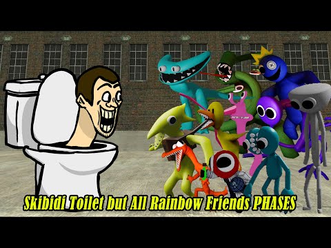 Skibidi Toilet Song But All Rainbow Friends Chapter 2 Sing it | ALL PHASES Mod/ Friday Night Funkin'