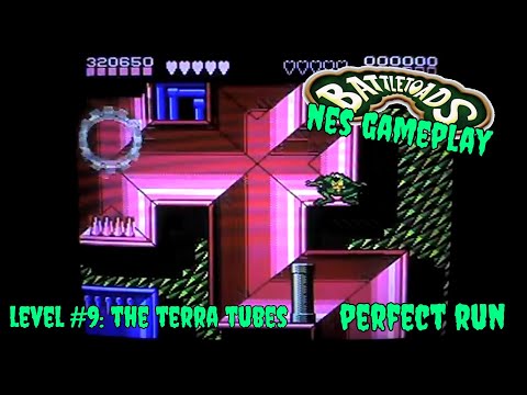 Battletoads NES Gameplay | Level #9: The Terra Tubes (Perfect Run)