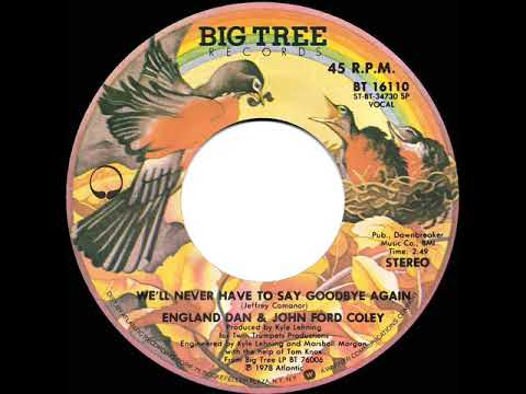 1978 HITS ARCHIVE: We’ll Never Have To Say Goodbye Again - England Dan & John Ford Coley (stereo 45)