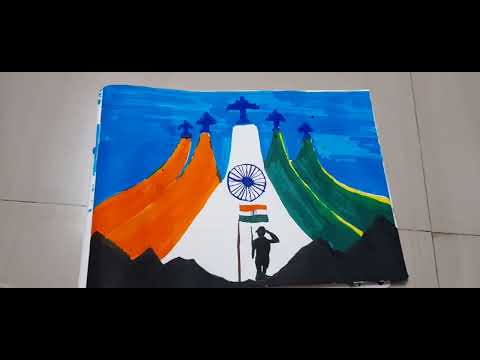 Independence day drawing with brush pen. Happy Independence Day to all