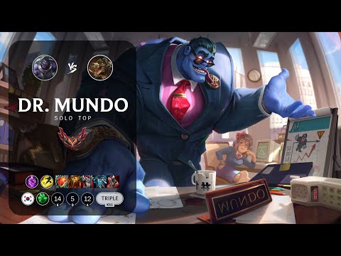 Dr. Mundo Top vs Renekton - KR Grandmaster Patch 12.22