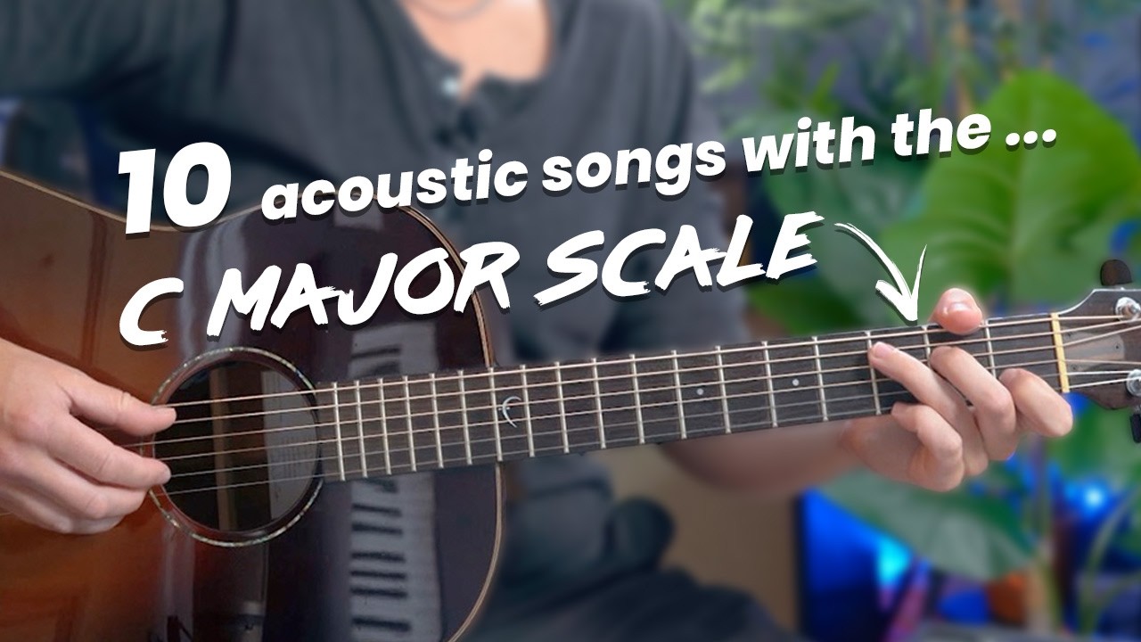 FIRST Scale for ACOUSTIC guitar - C Major Scale EASY TRICK plus 10 Songs!