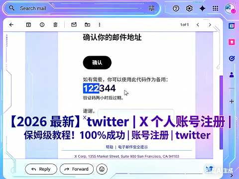【2026 最新】 推特账号注册教程，操作简单，X账号注册方法跳过手机，不用验证+86手机号 | twitter保姆级教程