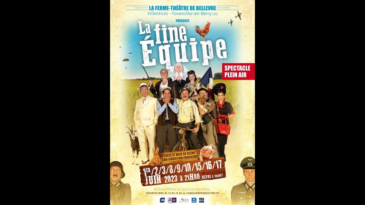 Miniature de la vidéo La Fine Equipe, spectacle de plein air, mis en scène par Jean Christian Fraiscinet du film La fine équipe