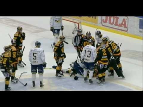 Brutal fight i elitserien [Skellefteå - HV71] 20/1-13 HD (polisanmäls)