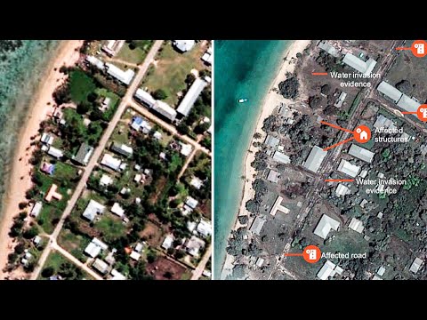 Vulkanausbruch in Tonga: Vorher-Nachher-Satellitenbilder zeigen Zerstörung