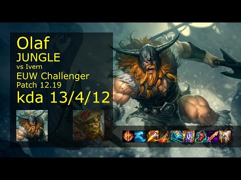 Olaf Jungle vs Ivern - EUW Challenger 13/4/12 Patch 12.19 Gameplay