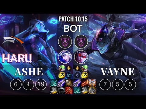 HLE Haru Ashe vs Vayne Bot - KR Patch 10.15