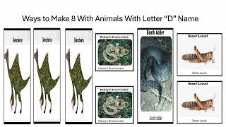 Fun With Numbers by Adding Ways to Make 8 With Animals With Letter D Name #1