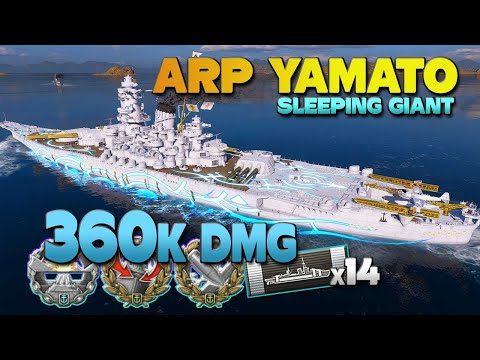 Battleship ARP Yamato on map Sleeping Giant, 360k damage - World of Warships