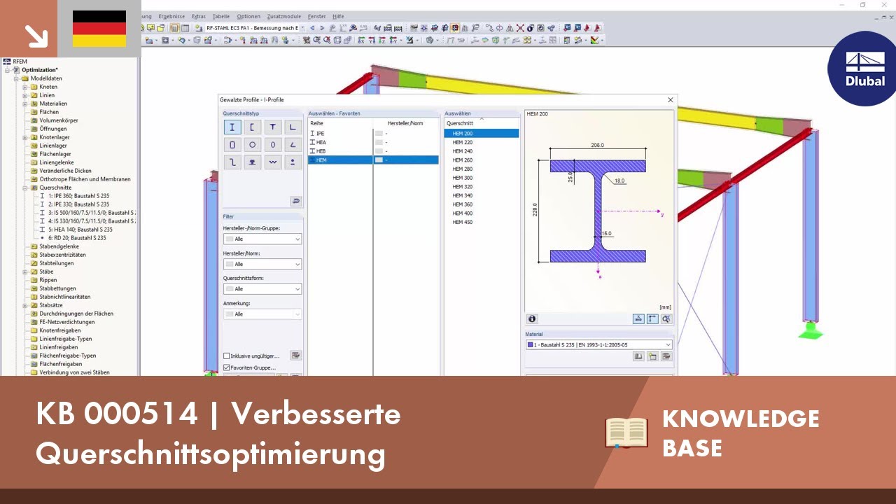 KB 000514 | Verbesserte Querschnittsoptimierung