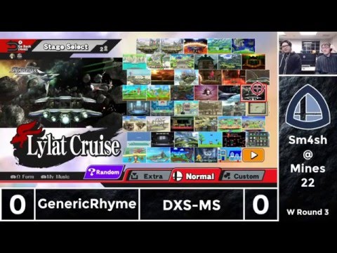 Sm4sh@Mines 22 - GenericRhyme (Link, Robin) Vs. DXS-MS (Sheik, Cloud) - Winners Round 3
